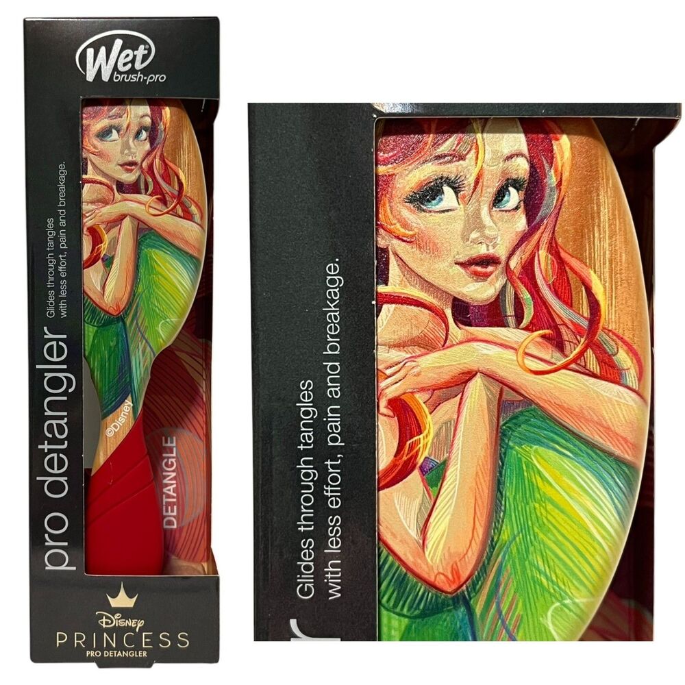 New Wet Brush Pro Disney Princess Ariel Pro Detangler Hairbrush Little Mermaid